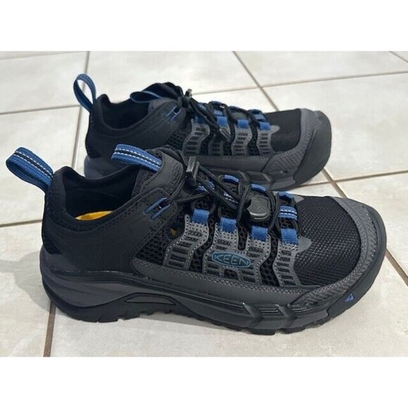 KEEN Utility Birmingham Grey Low Composite Toe Work Shoes Cobalt Blue Black New - Picture 2 of 11
